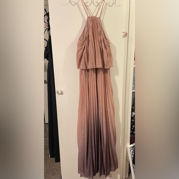 Women's Gia Pleated Halterneck Maxi Dress Ombré - Picture 2 of 2